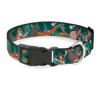 Plastic Clip Collar The Jungle Book 8-Character Group Greens WIDE-Large 20-31"