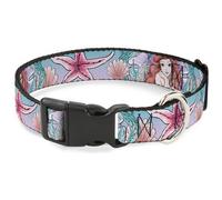 Plastic Clip Collar The Little Mermaid Ariel Sketch4 Pose/Shells/Kelp Blues/Pink