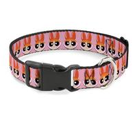 Plastic Clip Collar The Powerpuff Girls Blossom Face Close-Up Pink NARROW-Small