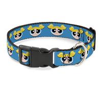 Plastic Clip Collar The Powerpuff Girls Bubbles Face Close-Up Blue Medium 11-16.