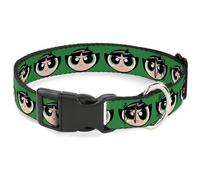 Plastic Clip Collar The Powerpuff Girls Buttercup Face Close-Up Green Small 9.5-