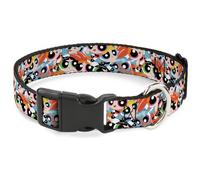 Plastic Clip Collar The Powerpuff Girls Expressions Stacked WIDE-Large 20-31"