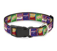 Plastic Clip Collar The Proud Family PROUD SNACKS Logo Blocks Multi Color Small