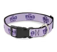 Plastic Clip Collar THE PROUD FAMILY Title Logo Purples Small 9.5-13"
