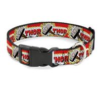 Plastic Clip Collar THOR & Hammer Red/Yellow/White Small 9.5-13"