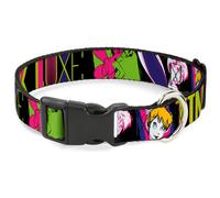 Plastic Clip Collar Tinker Bell Luxe Sketch Black/Multi Neon NARROW-Medium 8.5-1