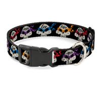 Plastic Clip Collar TMNT 4-Turtle Road Rebel Skulls Black Medium 11-16.5"