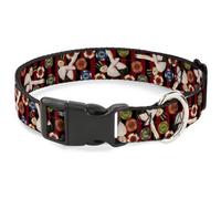 Plastic Clip Collar Top Hat Pin Up Girl/Poker Chips Vertical Stripes Red/Black M