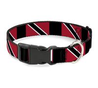 Plastic Clip Collar Trinidad & Tobago Flags/Black Block Medium 11-16.5"