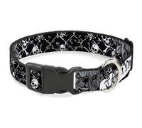Plastic Clip Collar Trust No One Black/White Small 9.5-13"