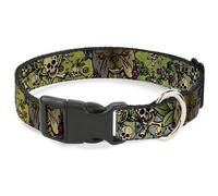 Plastic Clip Collar Trust No One CLOSE-UP Yellow/Green/Blue-S NARROW-Medium 8.5-