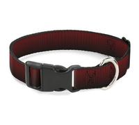 Plastic Clip Collar Vertical Stripes Transition Black/Red NARROW-Large 9.5-14.5"