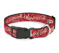 Plastic Clip Collar Vintage Coca-Cola Coke Icons and Ad Logos Red/White Small 9.