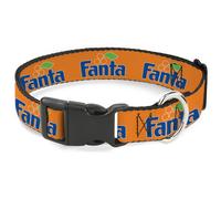 Plastic Clip Collar Vintage Orange FANTA Logo Orange/Blue NARROW-Small 7-8.5"