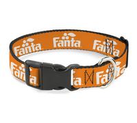 Plastic Clip Collar Vintage Orange FANTA Logo Orange/White NARROW-Large 9.5-14.5