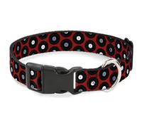 Plastic Clip Collar Vinyl Records Red/Black/Gray/White WIDE-Small 13-17"