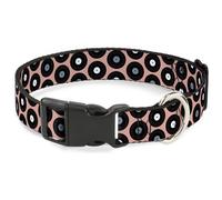 Plastic Clip Collar Vinyl Records Tan/Black/Gray/White NARROW-Medium 8.5-12"
