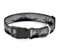 Plastic Clip Collar Vivid SANTA MONICA Pier Skyline Grays/White WIDE-Medium 16-2