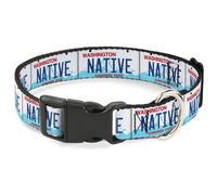 Plastic Clip Collar Washington License Plate NATIVE NARROW-Medium 8.5-12"