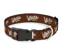 Plastic Clip Collar Willy Wonka and the Chocolate Factory WONKA BAR Logo Brown/Y