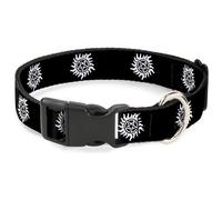 Plastic Clip Collar Winchester Pentagram Repeat Black/White NARROW-Small 7-8.5"
