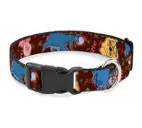 Plastic Clip Collar Winnie the Pooh Character Poses NARROW-Medium 8.5-12"