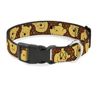 Plastic Clip Collar Winnie the Pooh Expressions/Honeycomb Black/Browns Small 9.5