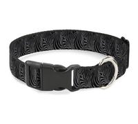 Plastic Clip Collar Zebra Head Black/Gray WIDE-Medium 16-23"