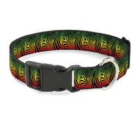 Plastic Clip Collar Zebra Head Rasta Large 15-24"
