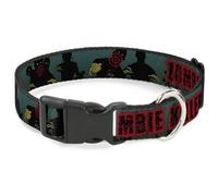 Plastic Clip Collar ZOMBIE KILLER Zombie March Green/Red/Black WIDE-Large 20-31"