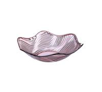 Plastic Crystal Fruit Plate Flower Design Snack Nut Dish Wave Candy Holder Salad Bowl for Home (Purple)