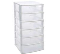 Plástic Forte Cassettiera 6 cassetti in plastica Colore Bianco 120 x 56 x 39.5 cm