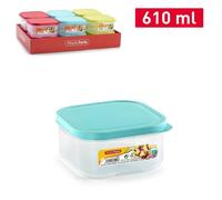 Plastic Forte Flex - Set di 2 contenitori quadrati per alimenti da 0,6 l. Lime