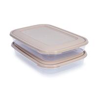 Plastic Forte - Set di 2 contenitori per salsicce Vision da 1,75 l, marrone