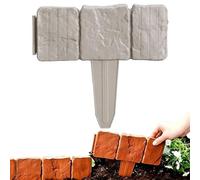 Plastic Garden Retaining Fence, Interlocking Flower Bed Border, Recinzione da giardino effetto pietra, Weatherproof Decorative Lawn Border, No Dig for Yard, Patio, Garden Path (Gray,10Pcs)