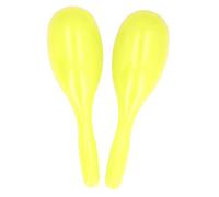 Plastic Hand Percussion Rattles | Oval Shaped Maracas for KTV / Party / Kindergarten | 2 - Pack Music Instrument with Ergonomic Handle (Gialla)