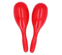 Plastic Hand Percussion Rattles | Oval Shaped Maracas for KTV/Party/Kindergarten | 2 - Pack Music Instrument with Ergonomic Handle (Rossa)