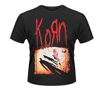 Plastic Head Korn Korn - Maglietta a Maniche Corte con Colletto, Nero, L