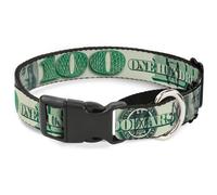 Plastic Martingale Collar 100 Dollar Bill C/U/Triple Benjamin WIDE-Large 18-32"