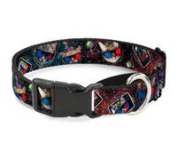 Plastic Martingale Collar 3-D TV Cats in Space WIDE-Small 13-18"