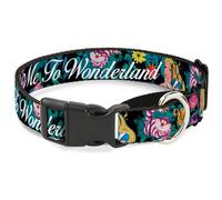 Plastic Martingale Collar Alice/Cheshire Cat/Flowers Poses2/FOLLOW ME TO WONDERL