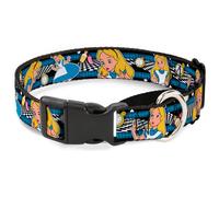 Plastic Martingale Collar Alice in Wonderland Poses/Clock/Bottle Diamond/Stripe