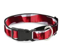 Plastic Martingale Collar American Flag Vivid Stripes CLOSE-UP Red/White WIDE-Me