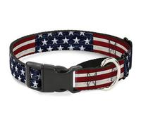 Plastic Martingale Collar Americana Rustic Stars & Stripes WIDE-Large 18-32"