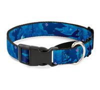 Plastic Martingale Collar Ariel Silhouette Poses/Castle Blues WIDE-Medium 16-23"