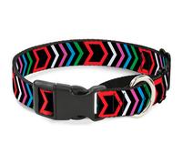 Plastic Martingale Collar Arrows Black/Multi Color WIDE-Small 13-18"