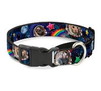 Plastic Martingale Collar Astronaut Cats in Space/Rainbows/Stars Small 9-15"