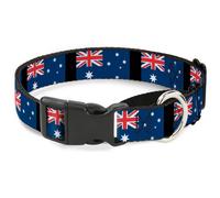 Plastic Martingale Collar Australia Flags WIDE-Small 13-18"