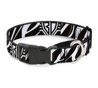 Plastic Martingale Collar BD Logo/BUCKLE-DOWN Script Black/White WIDE-Large 18-3