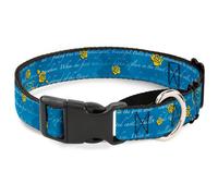 Plastic Martingale Collar Beauty & the Beast Story Script WIDE-Small 13-18"